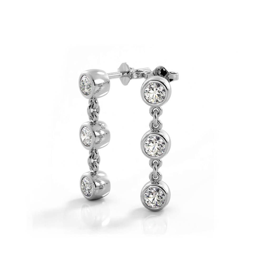 1.50 ctw. Six Stone Diamond Drop Earrings-VIRABYANI
