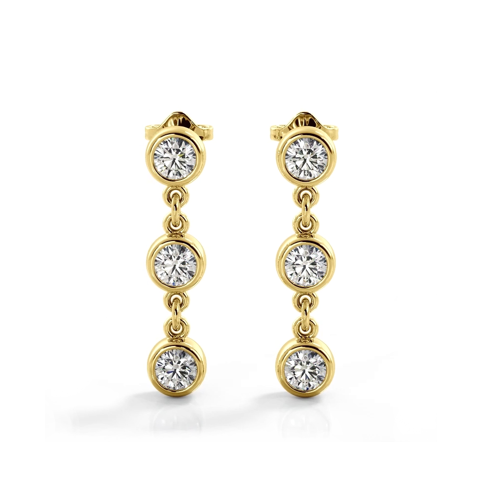 1.50 ctw. Six Stone Diamond Drop Earrings-VIRABYANI