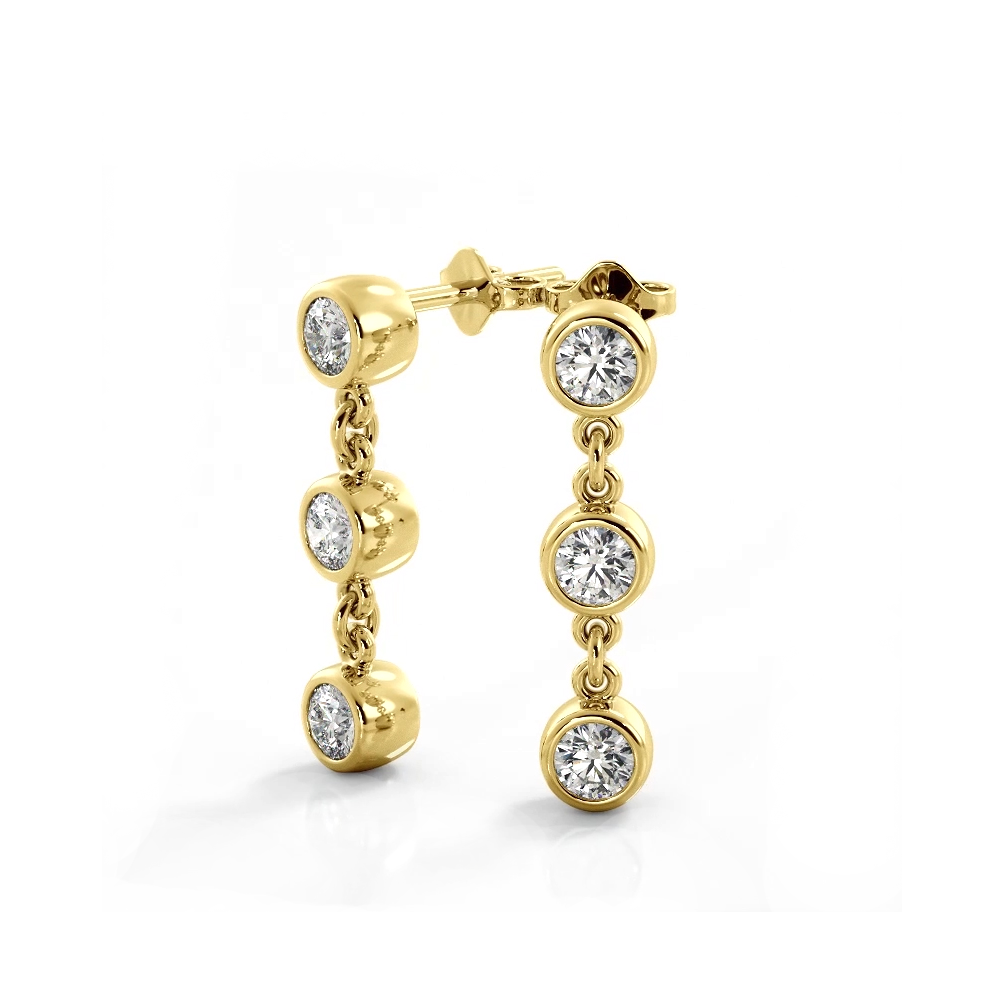 1.50 ctw. Six Stone Diamond Drop Earrings-VIRABYANI