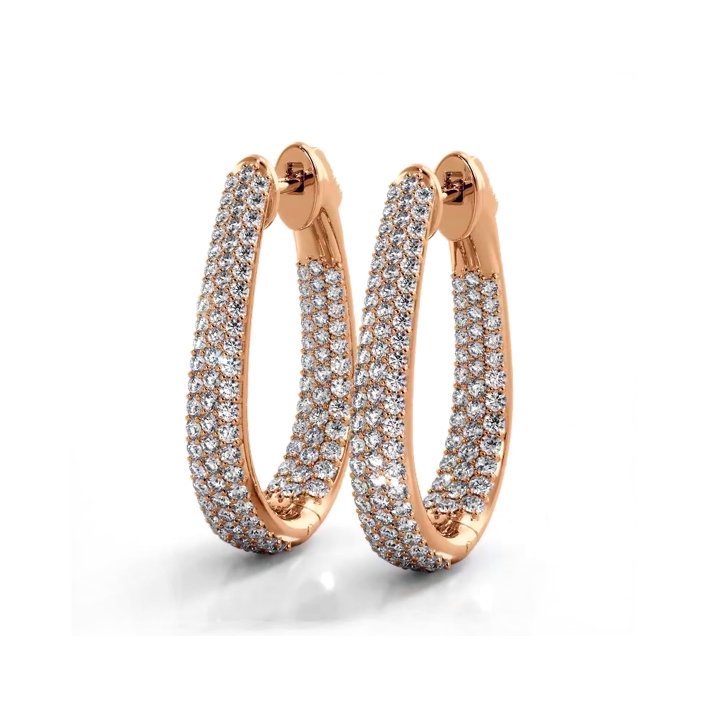 1.50 ctw. Inside Out Dome Pave Diamond Hoop Earrings-VIRABYANI