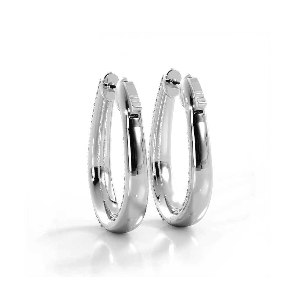 1.50 ctw. Inside Out Dome Pave Diamond Hoop Earrings-VIRABYANI