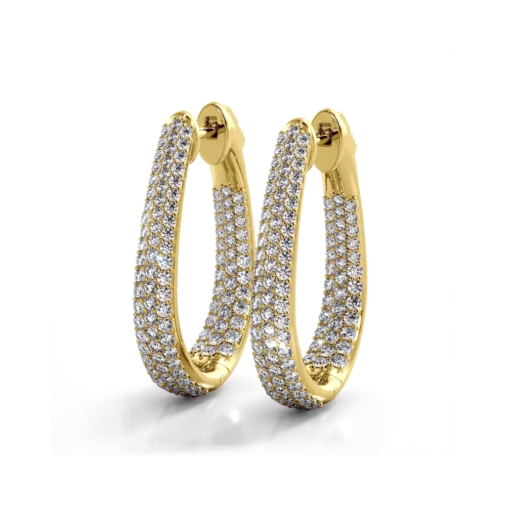 1.50 ctw. Inside Out Dome Pave Diamond Hoop Earrings-VIRABYANI