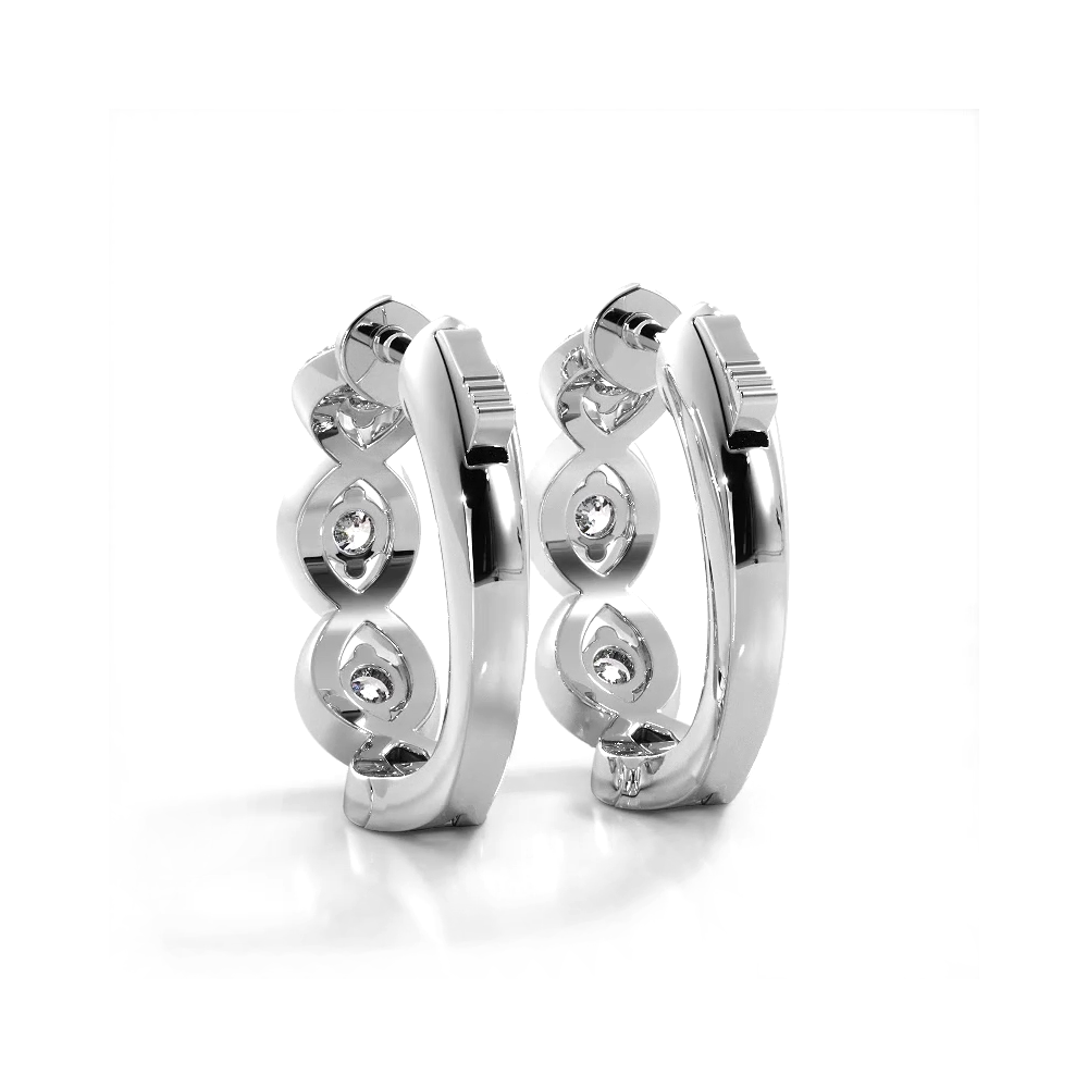 Infinity Style 1.0 ctw. Diamond Hoop Earrings-VIRABYANI