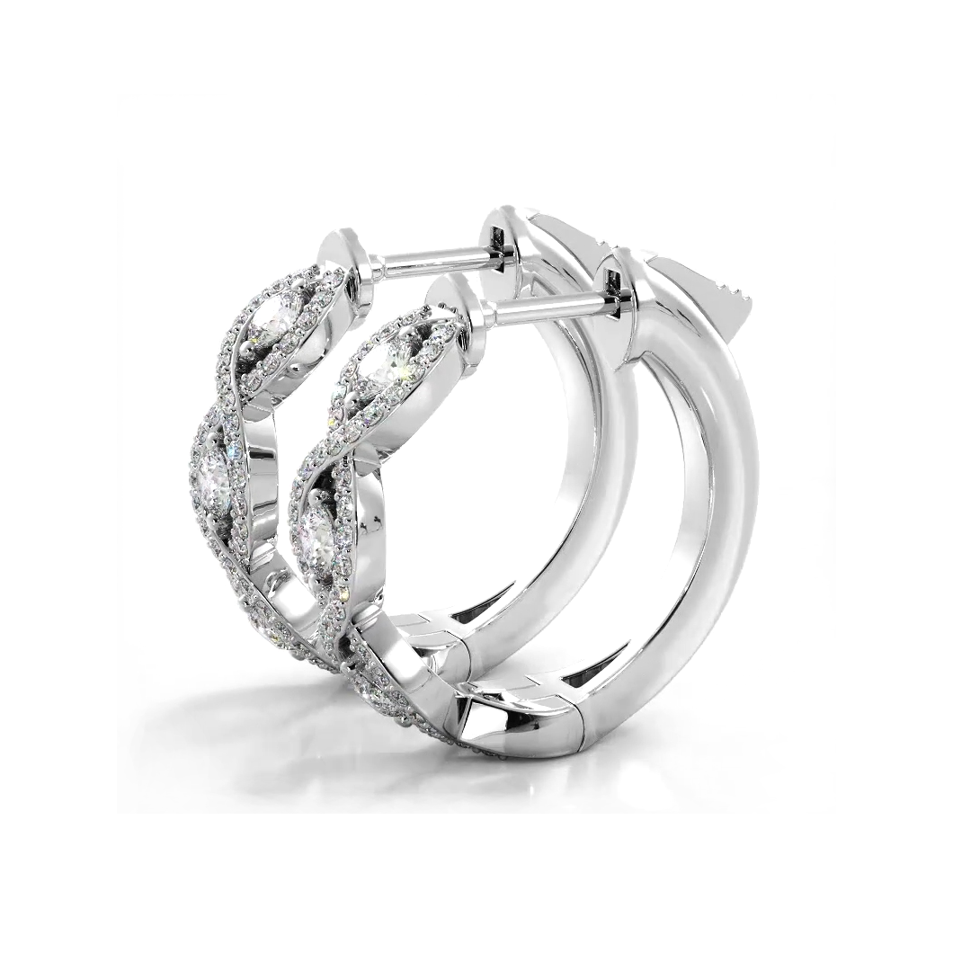 Infinity Style 1.0 ctw. Diamond Hoop Earrings-VIRABYANI