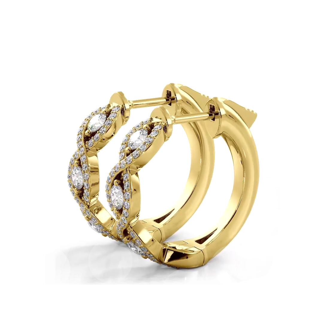 Infinity Style 1.0 ctw. Diamond Hoop Earrings-VIRABYANI