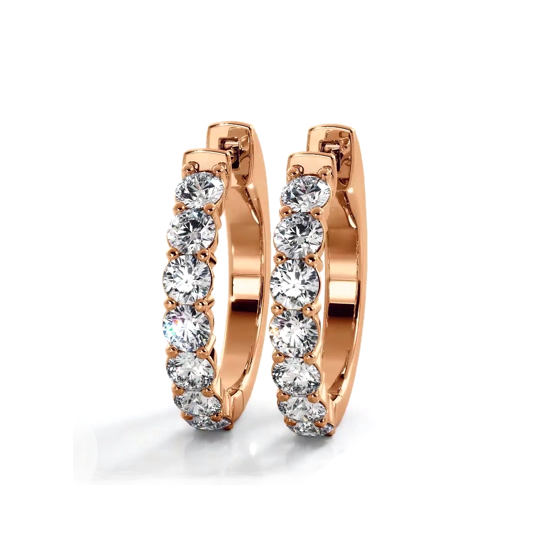 Classic 1.50 ctw. Round Diamond Hoop Earrings-VIRABYANI