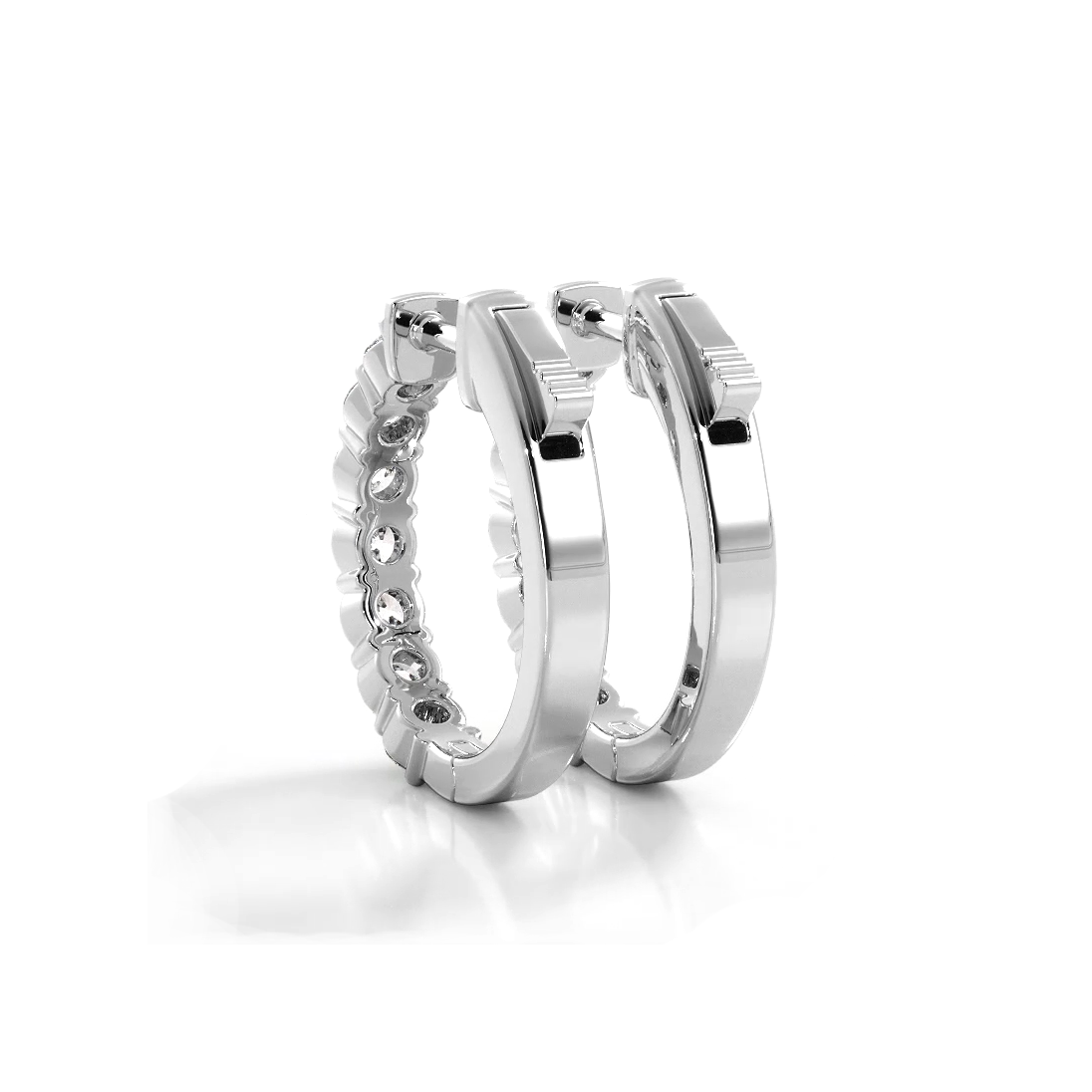 Classic 1.50 ctw. Round Diamond Hoop Earrings-VIRABYANI