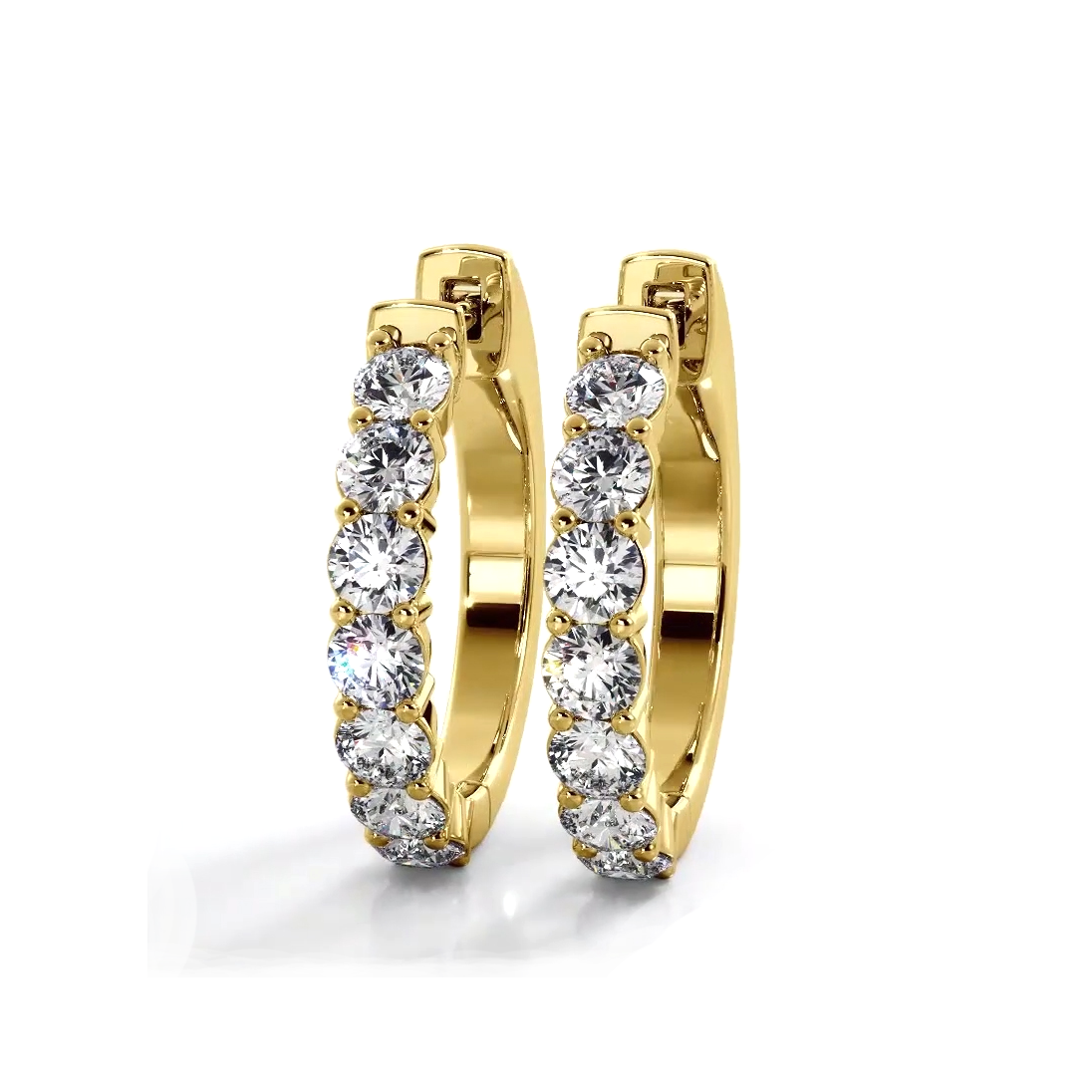 Classic 1.50 ctw. Round Diamond Hoop Earrings-VIRABYANI