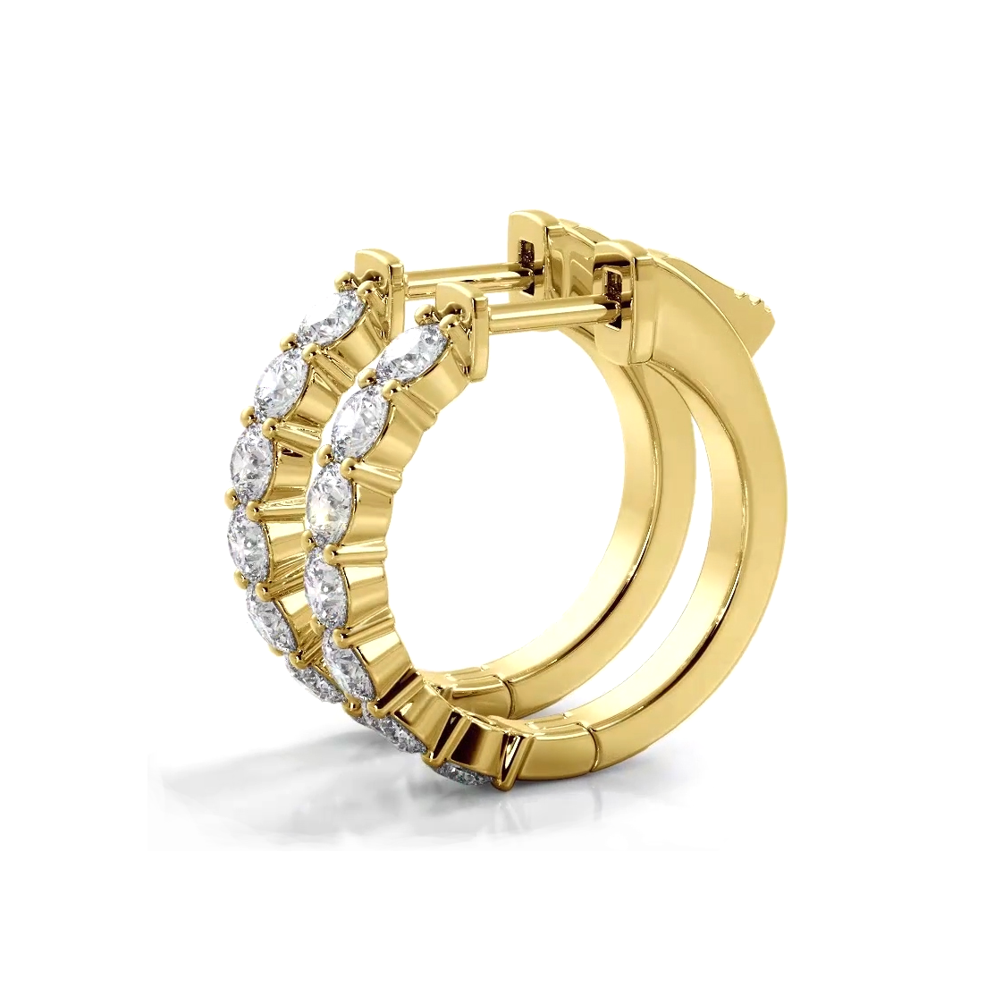 Classic 1.50 ctw. Round Diamond Hoop Earrings-VIRABYANI