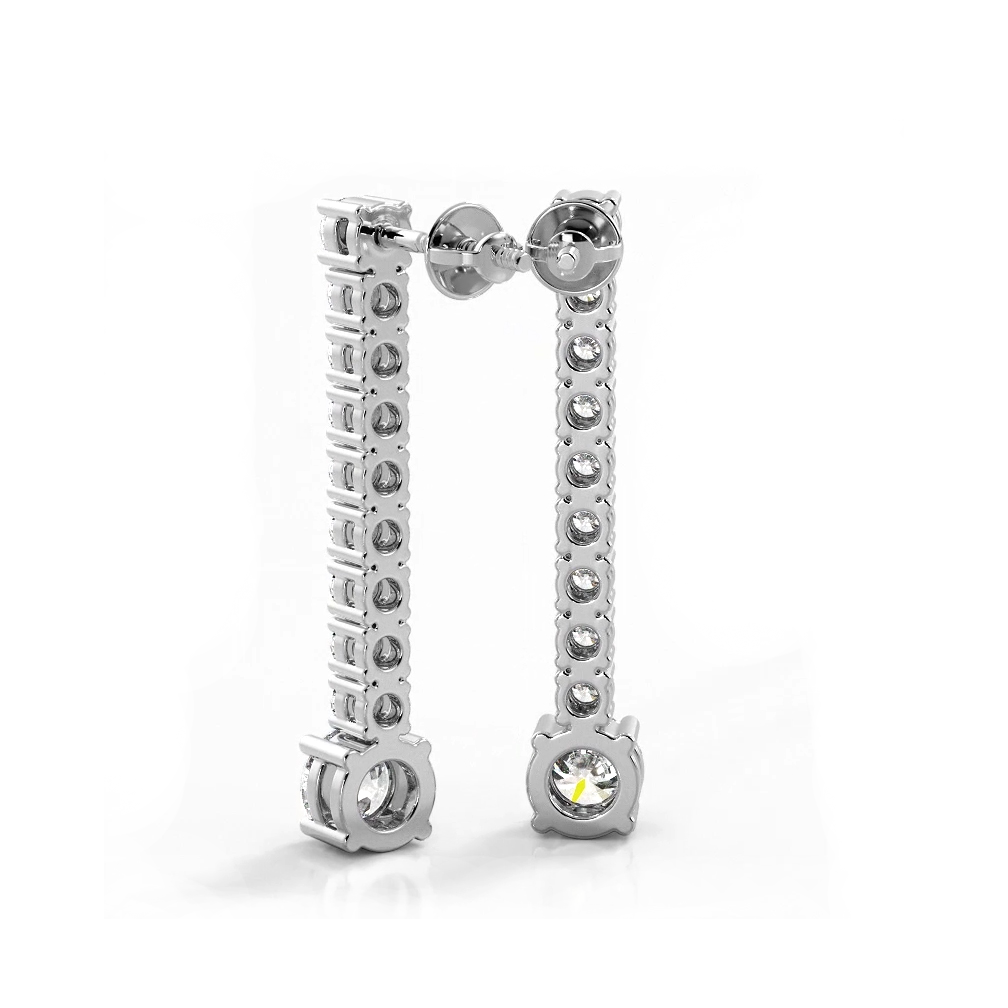 1.35 ctw. Round Diamonds Dangle Drop Earrings-VIRABYANI