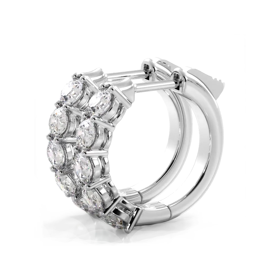 Classic 1.0 ctw. Five Stone Diamond Hoop Earrings-VIRABYANI