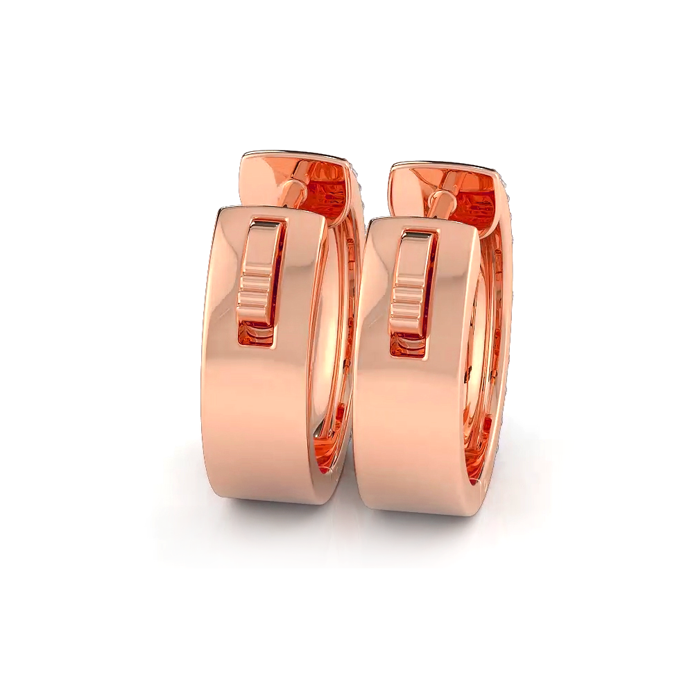 Three Row Round and Baguette Diamond Hoop Earrings Huggie Style-VIRABYANI