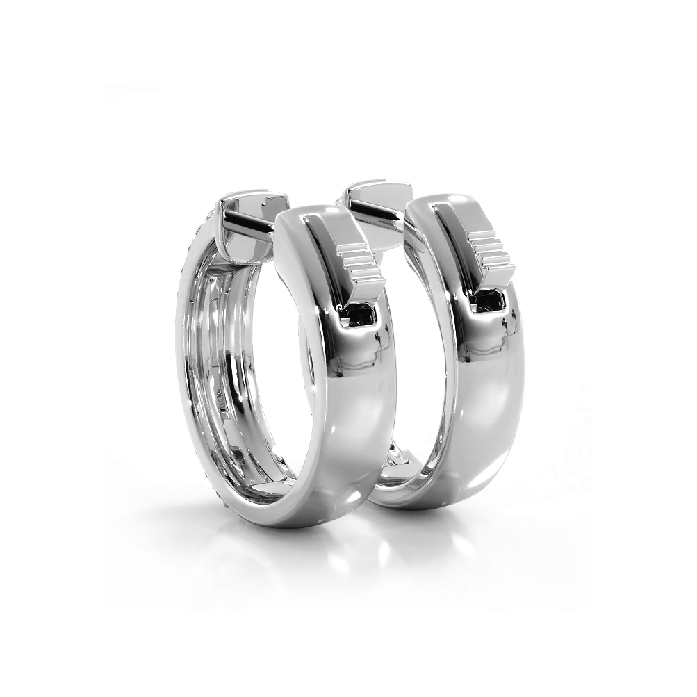 0.70 ctw. Three Row Huggie Diamond Hoop Earrings-VIRABYANI