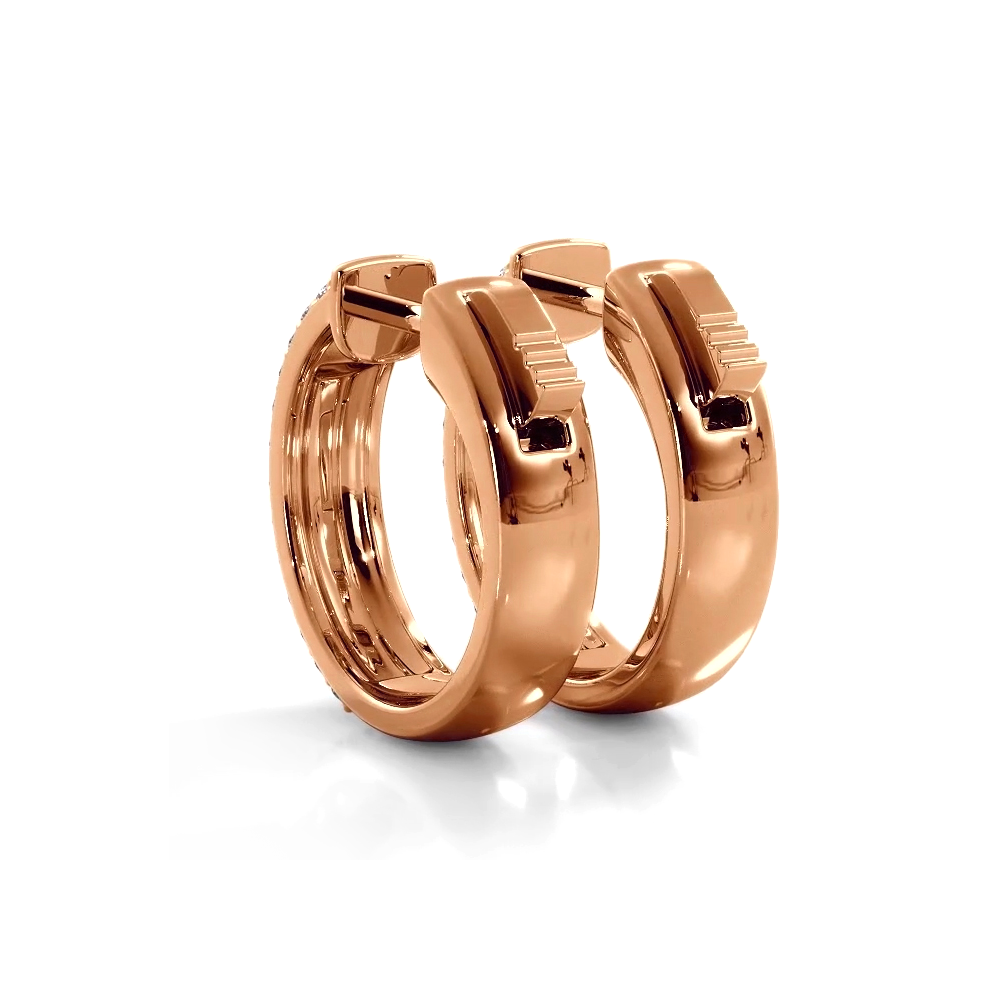 0.70 ctw. Three Row Huggie Diamond Hoop Earrings-VIRABYANI