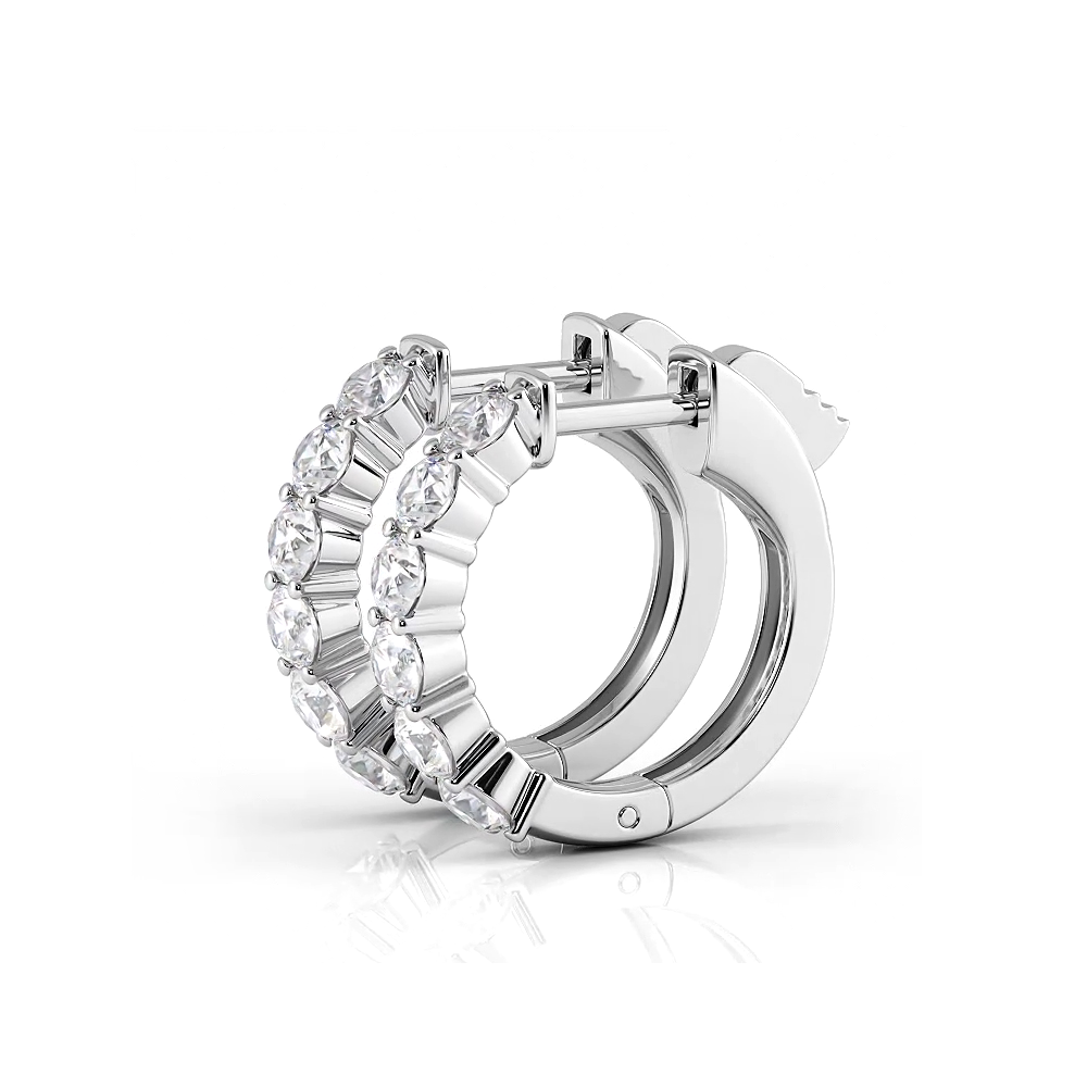 1.0 ctw. Common Prong Huggie Hoop Earrings-VIRABYANI