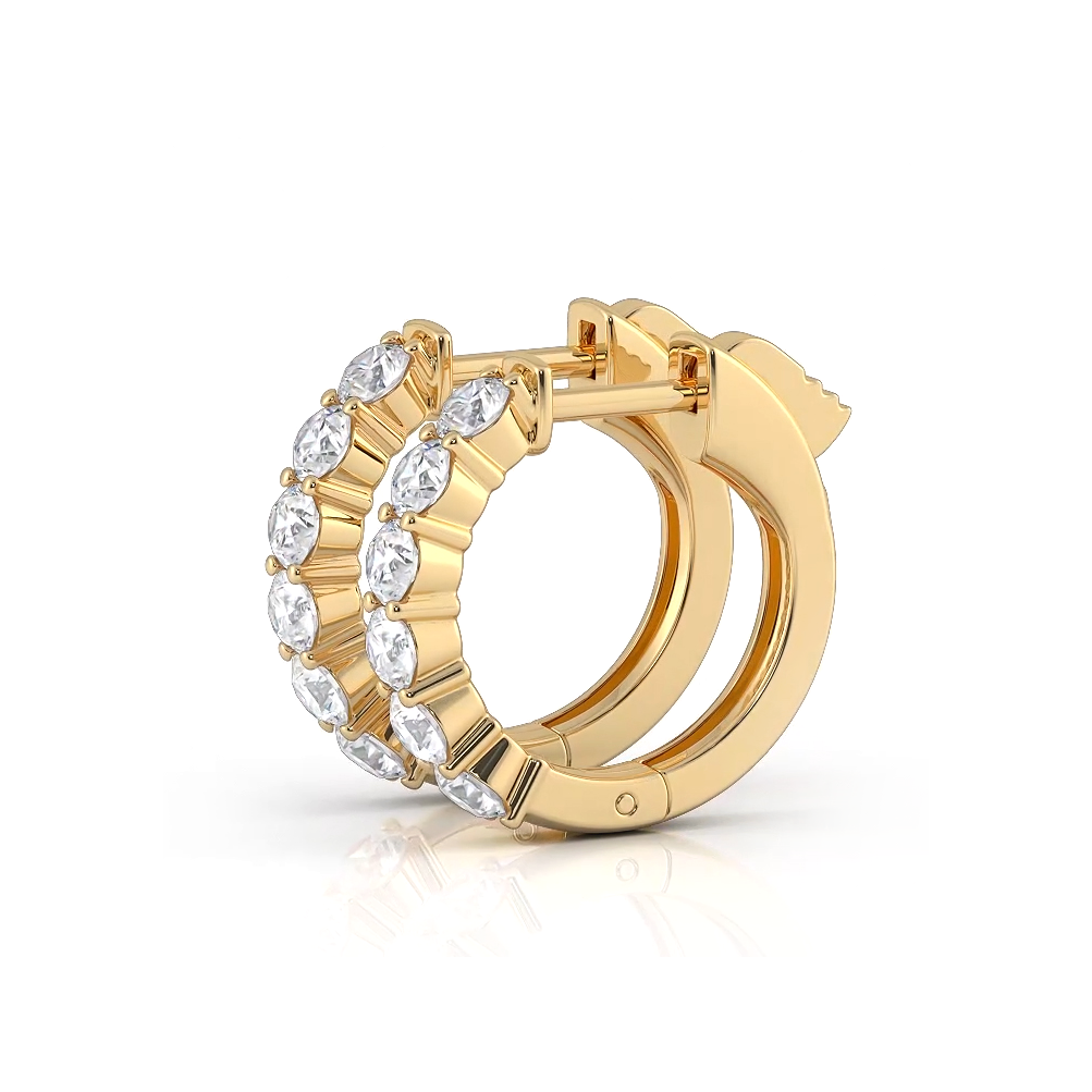 1.0 ctw. Common Prong Huggie Hoop Earrings-VIRABYANI