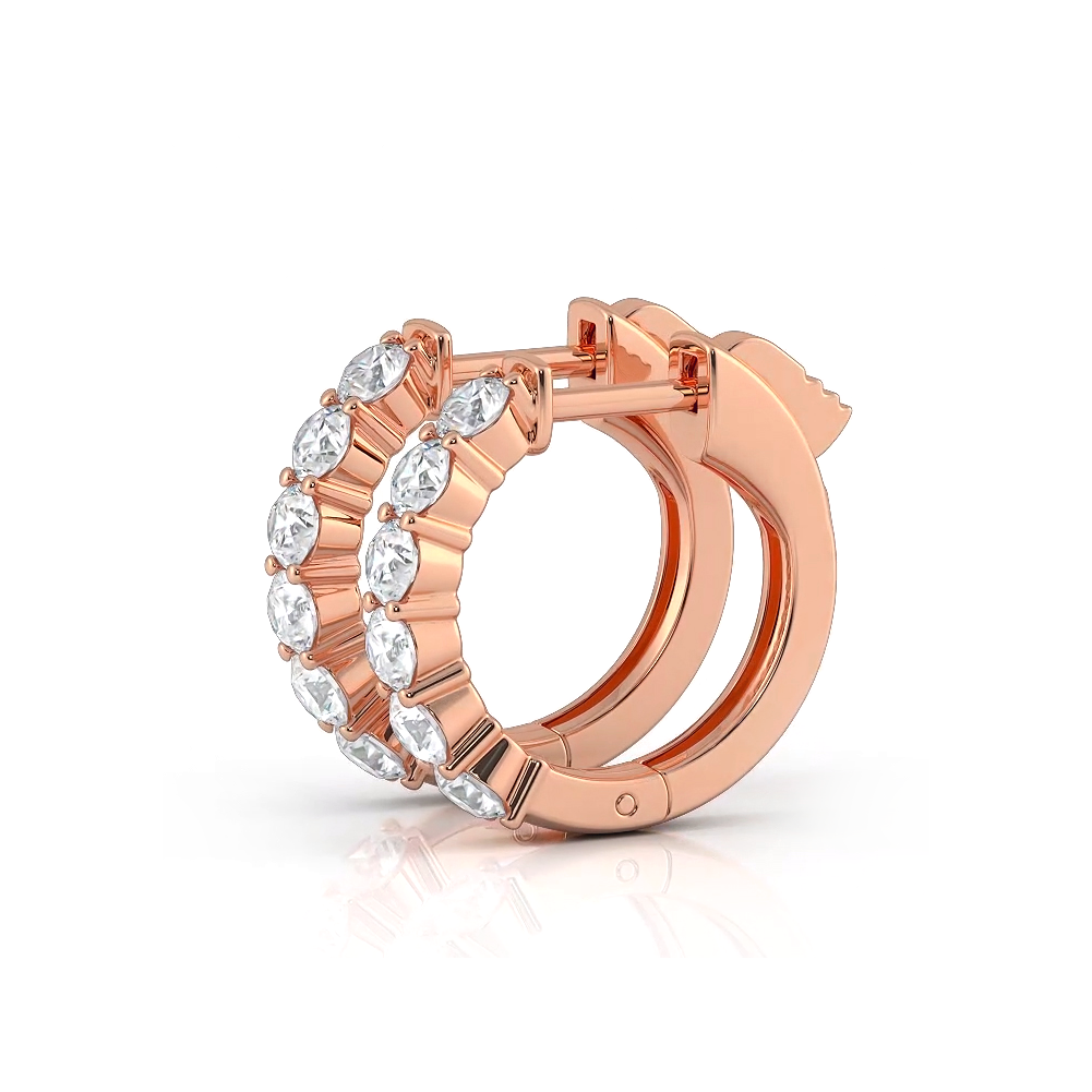 1.0 ctw. Common Prong Huggie Hoop Earrings-VIRABYANI