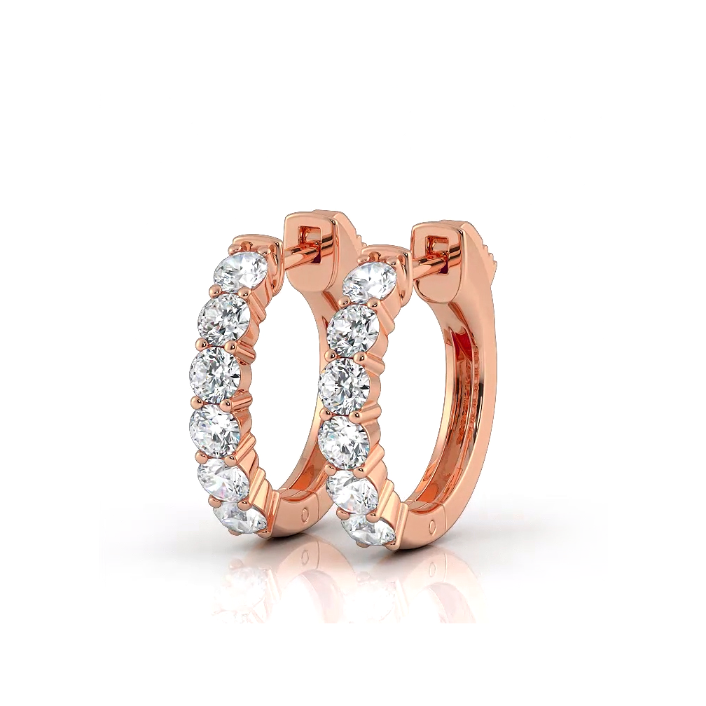 1.0 ctw. Common Prong Huggie Hoop Earrings-VIRABYANI