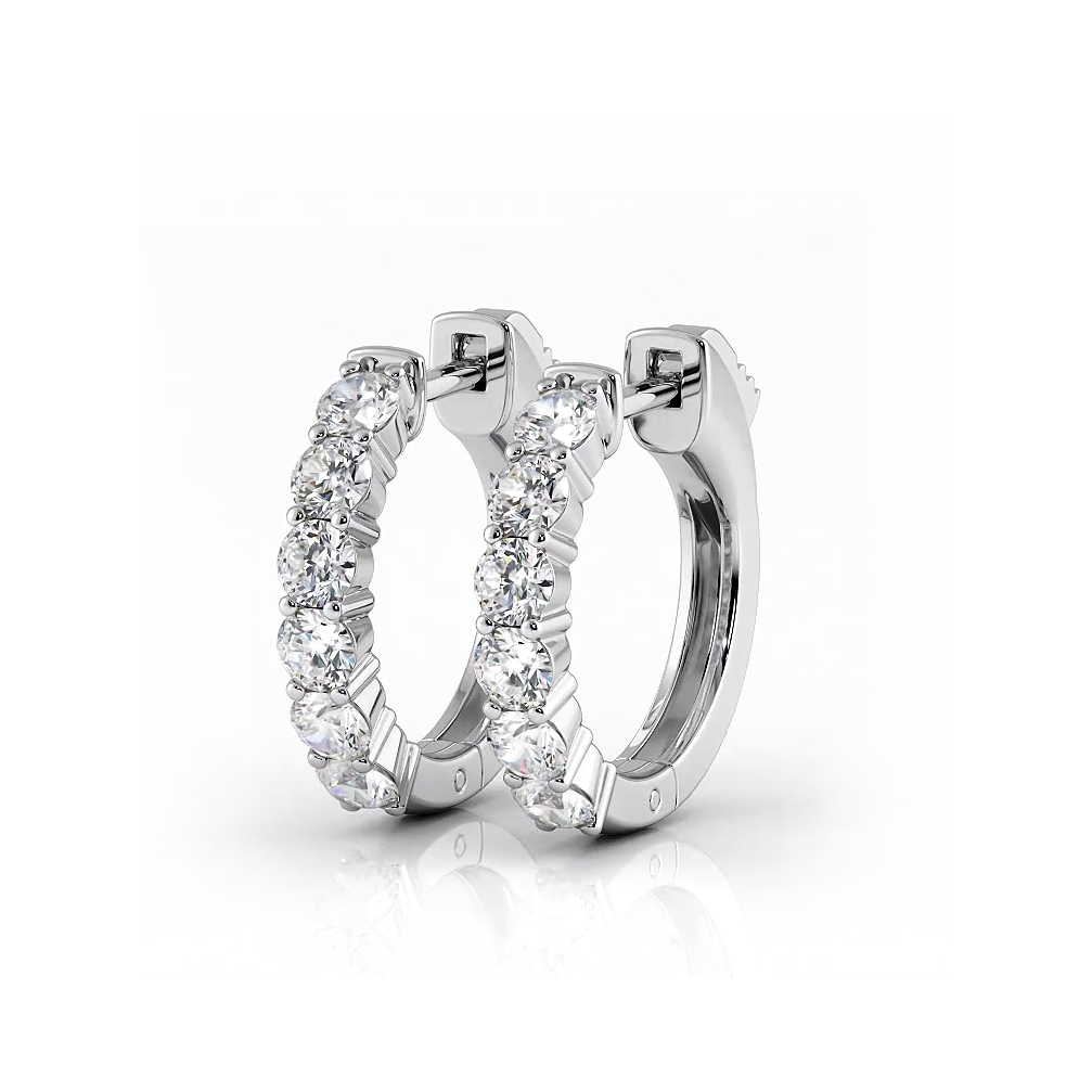 1.0 ctw. Common Prong Huggie Hoop Earrings-VIRABYANI