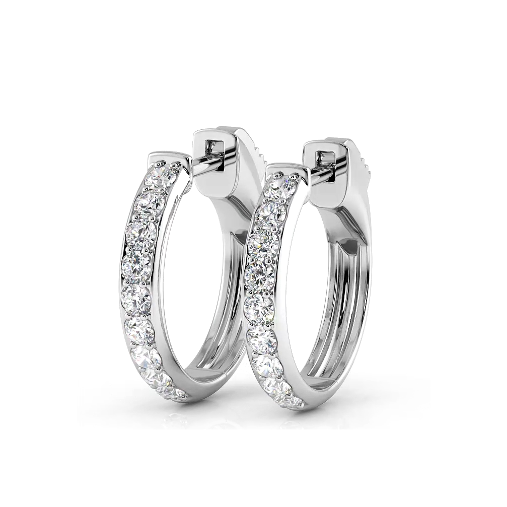 0.50 ctw. Round Brilliant Cut Huggie Hoop earrings-VIRABYANI