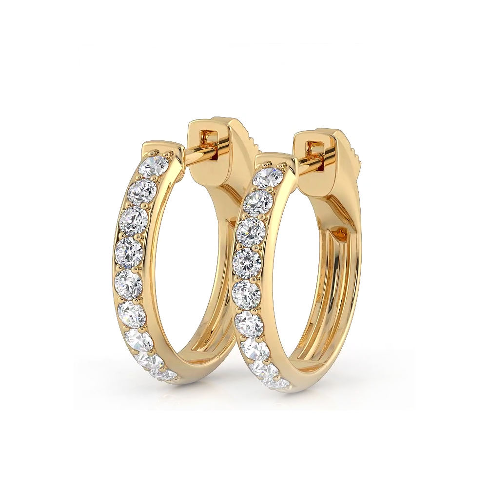 0.50 ctw. Round Brilliant Cut Huggie Hoop earrings-VIRABYANI