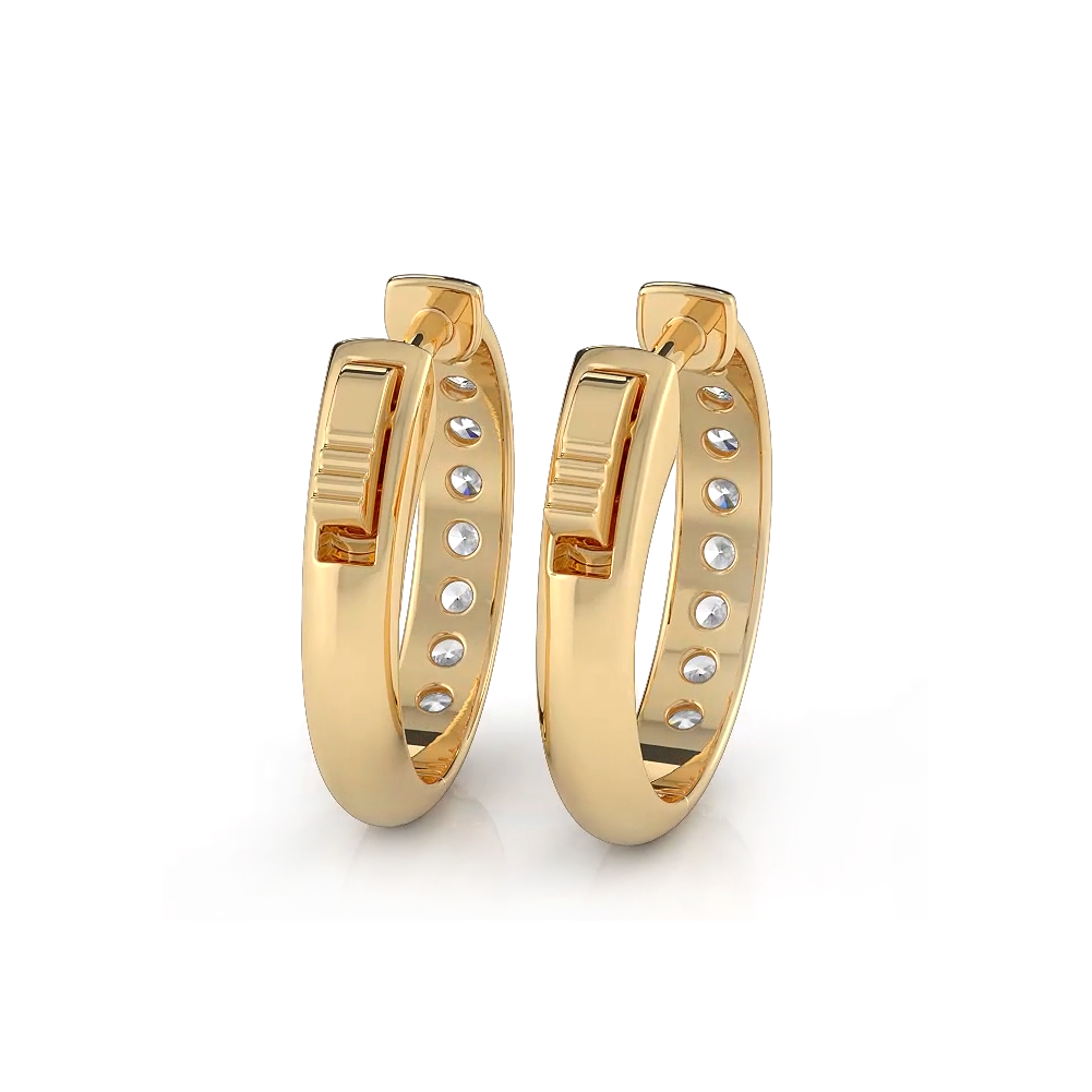 0.50 ctw. Round Brilliant Cut Huggie Hoop earrings-VIRABYANI