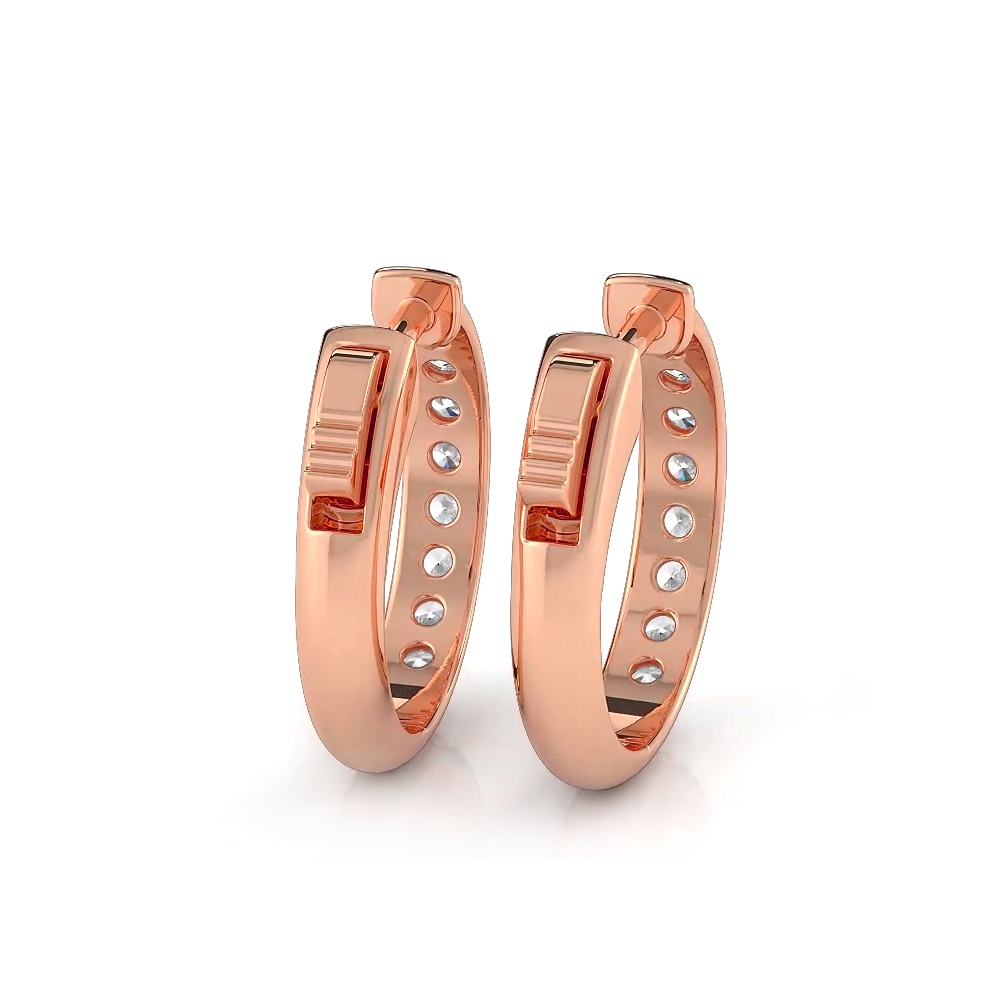 0.50 ctw. Round Brilliant Cut Huggie Hoop earrings-VIRABYANI