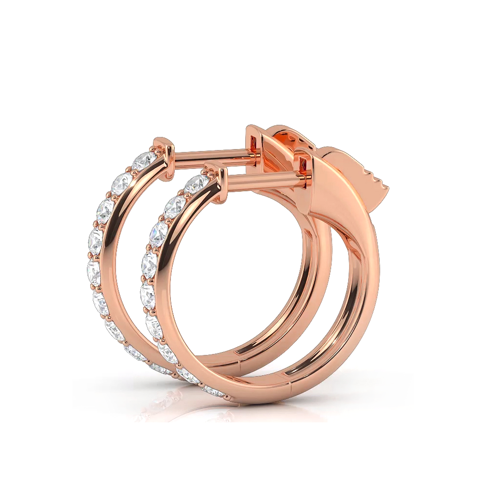 0.50 ctw. Round Brilliant Cut Huggie Hoop earrings-VIRABYANI