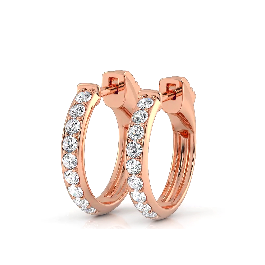 0.50 ctw. Round Brilliant Cut Huggie Hoop earrings-VIRABYANI