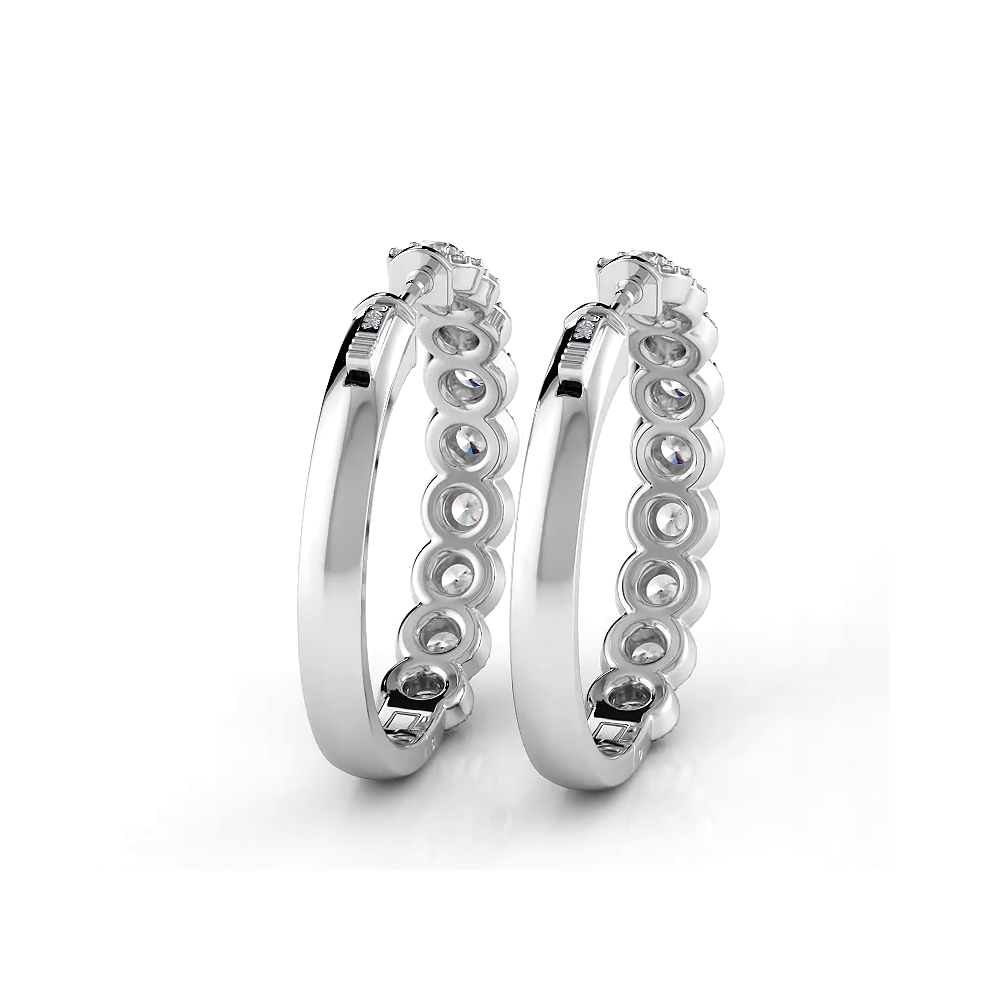 3.50 ctw. Halo Round Diamond Hoop Earrings-VIRABYANI
