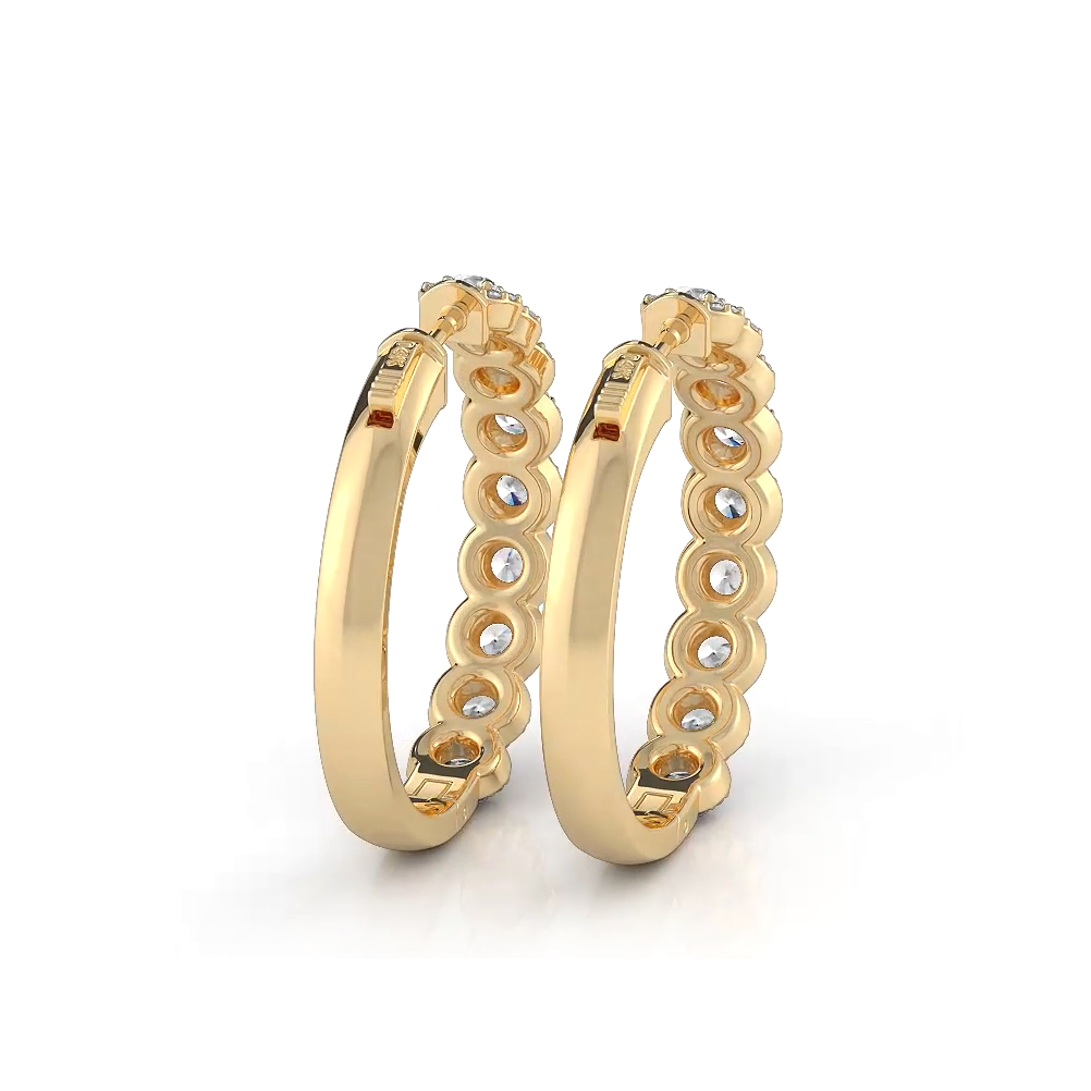 3.50 ctw. Halo Round Diamond Hoop Earrings-VIRABYANI