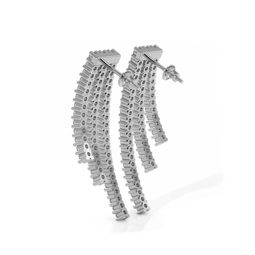 1.98 ctw. Triple Strand Diamond Drop Earrings-VIRABYANI