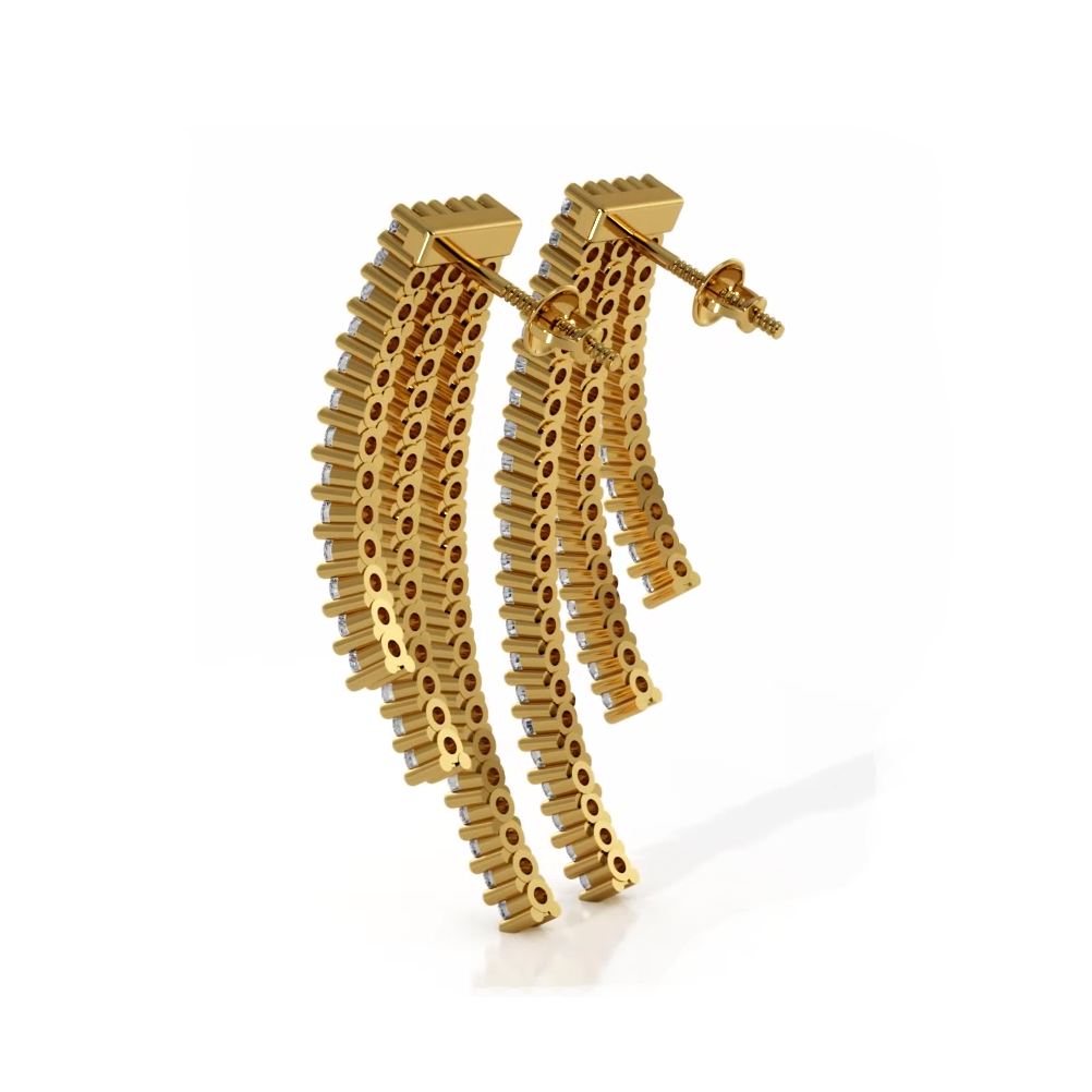 1.98 ctw. Triple Strand Diamond Drop Earrings-VIRABYANI