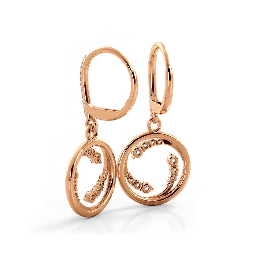 0.66 ctw. Round Diamond Wave Hoop Earrings-VIRABYANI