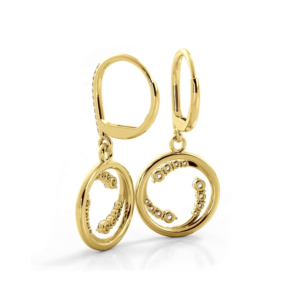 0.66 ctw. Round Diamond Wave Hoop Earrings-VIRABYANI