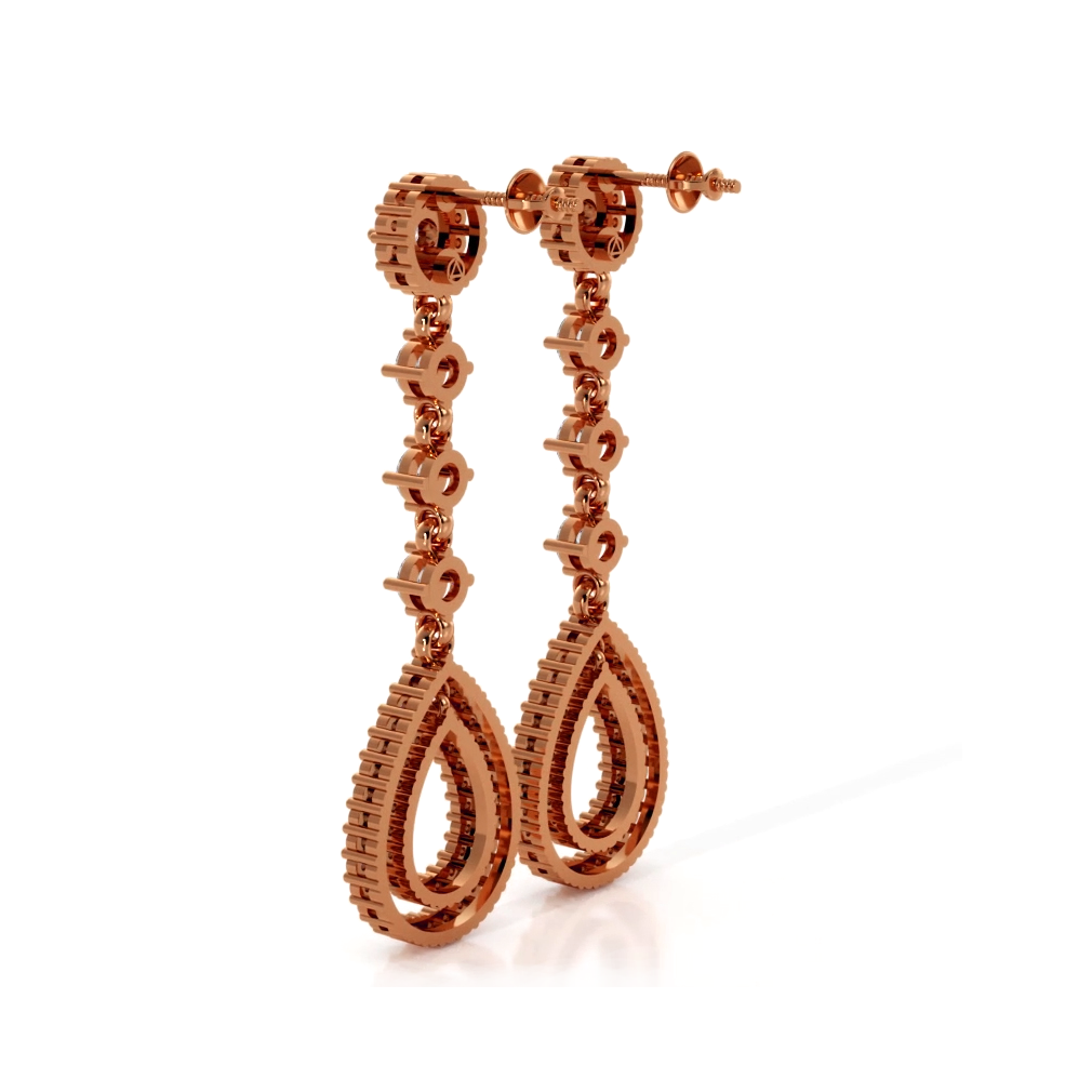 2.03 ctw. Round Diamond Drop Earrings-VIRABYANI