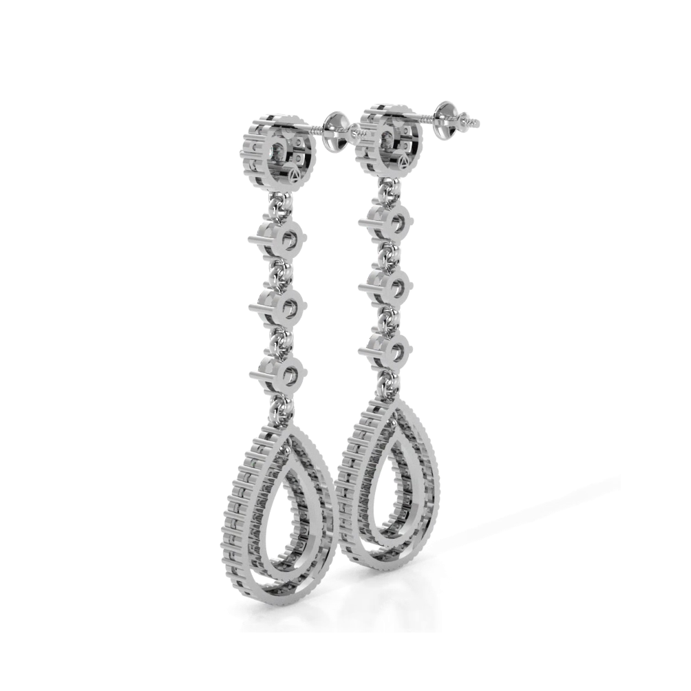 2.03 ctw. Round Diamond Drop Earrings-VIRABYANI