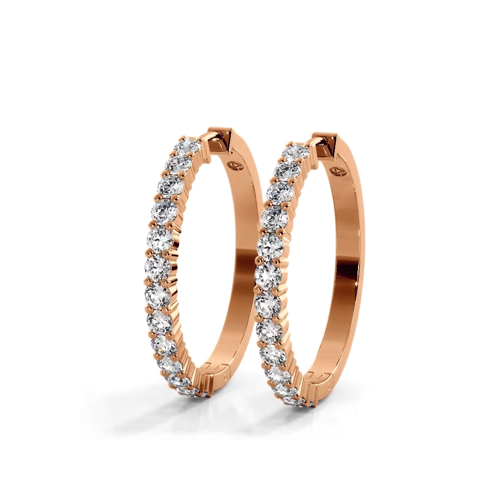 1.0 ct. Classic Round Diamond Hoop Earrings-VIRABYANI