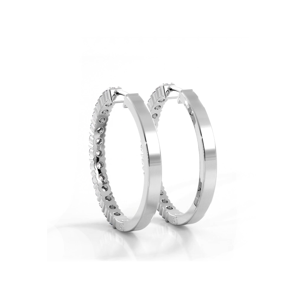 1.0 ct. Classic Round Diamond Hoop Earrings-VIRABYANI