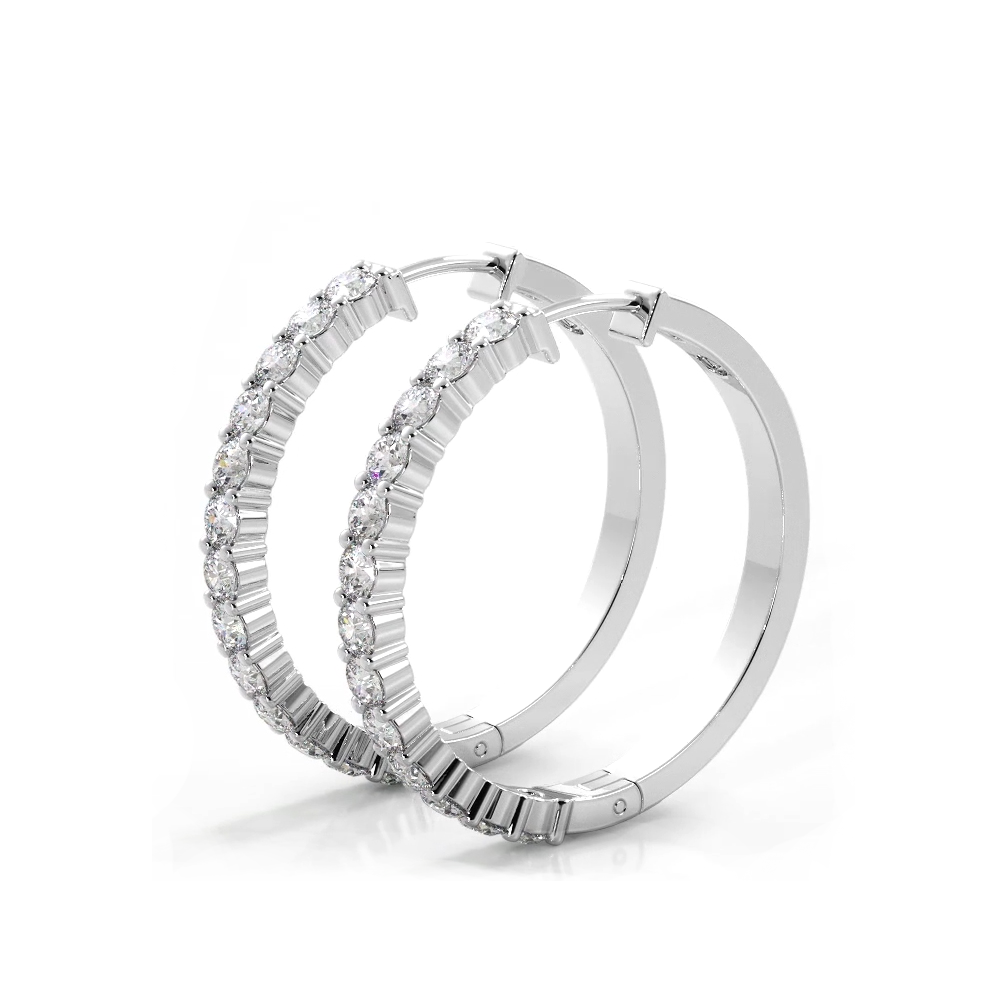 1.0 ct. Classic Round Diamond Hoop Earrings-VIRABYANI