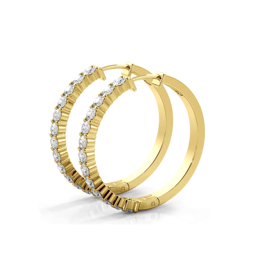 1.0 ct. Classic Round Diamond Hoop Earrings-VIRABYANI