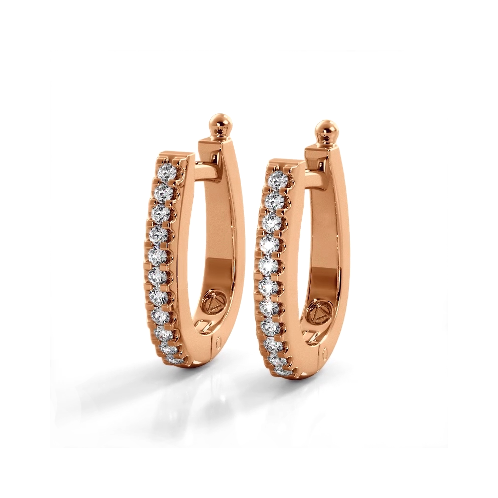 0.75 ctw. Classic Round Diamond Oval Hoop Earrings-VIRABYANI