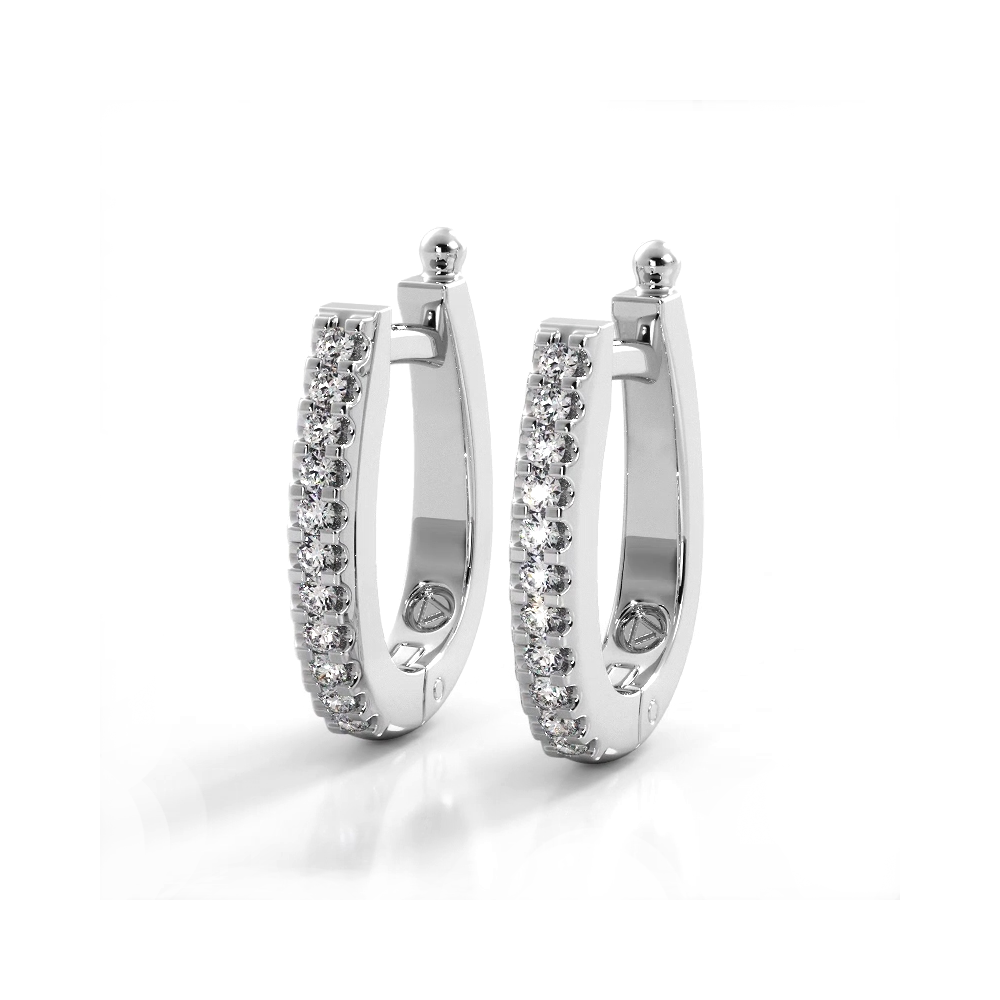 0.75 ctw. Classic Round Diamond Oval Hoop Earrings-VIRABYANI