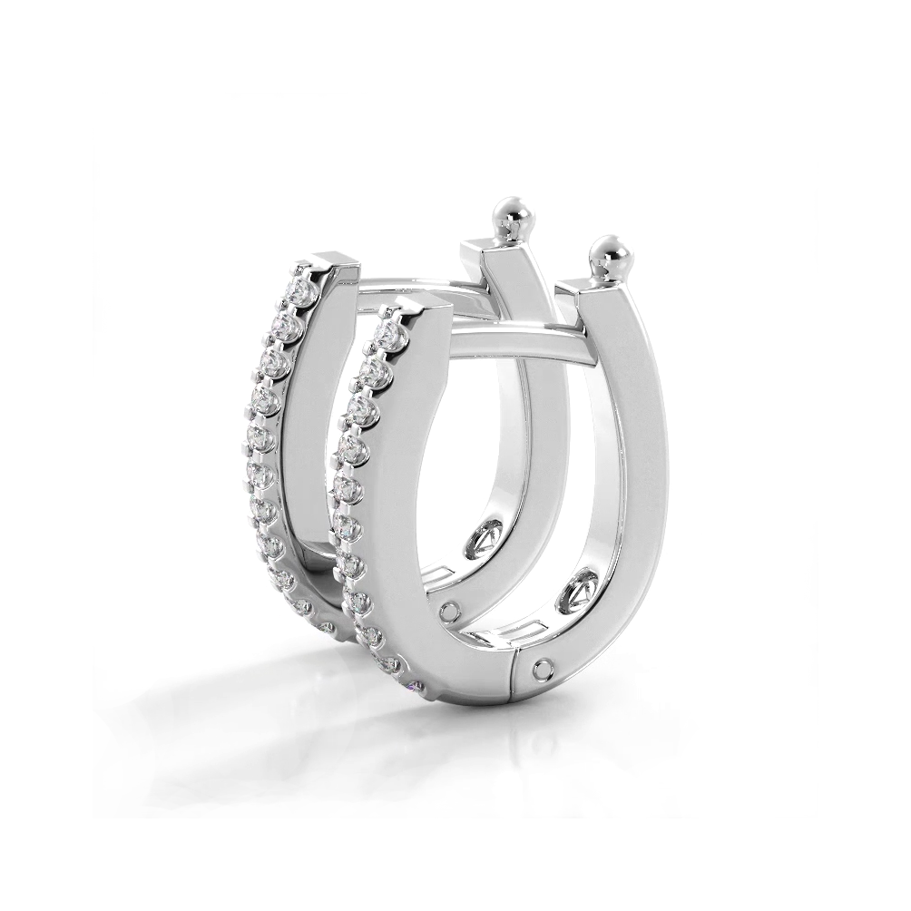 0.75 ctw. Classic Round Diamond Oval Hoop Earrings-VIRABYANI