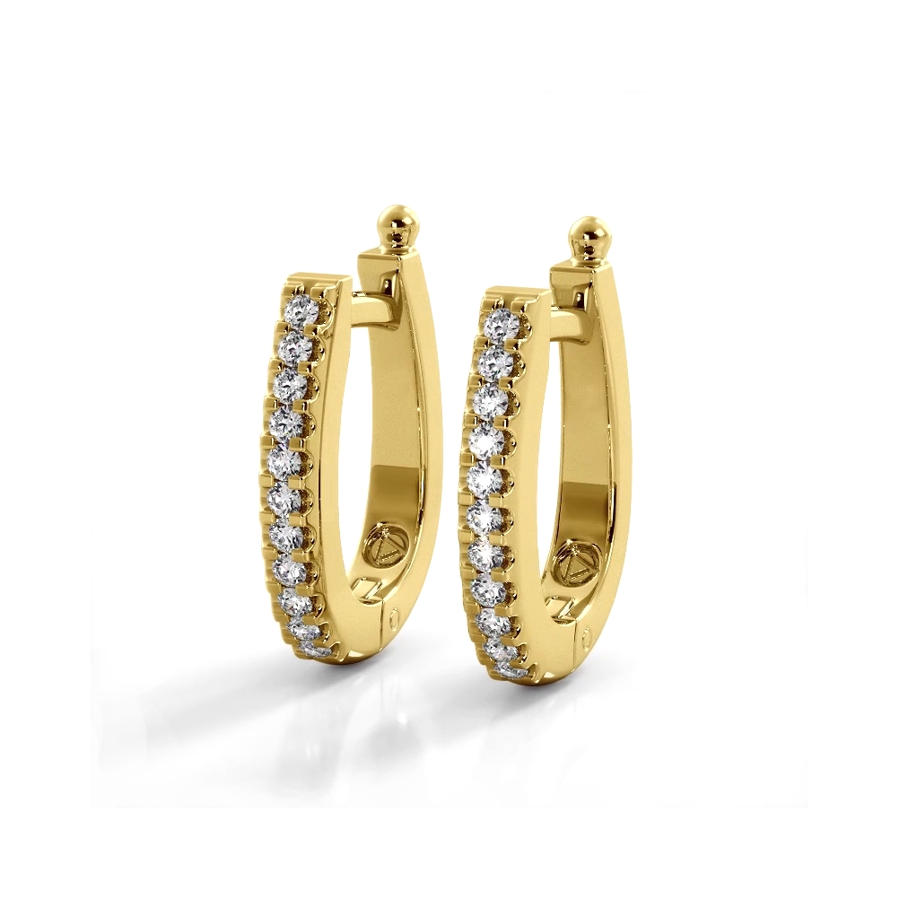 0.75 ctw. Classic Round Diamond Oval Hoop Earrings-VIRABYANI