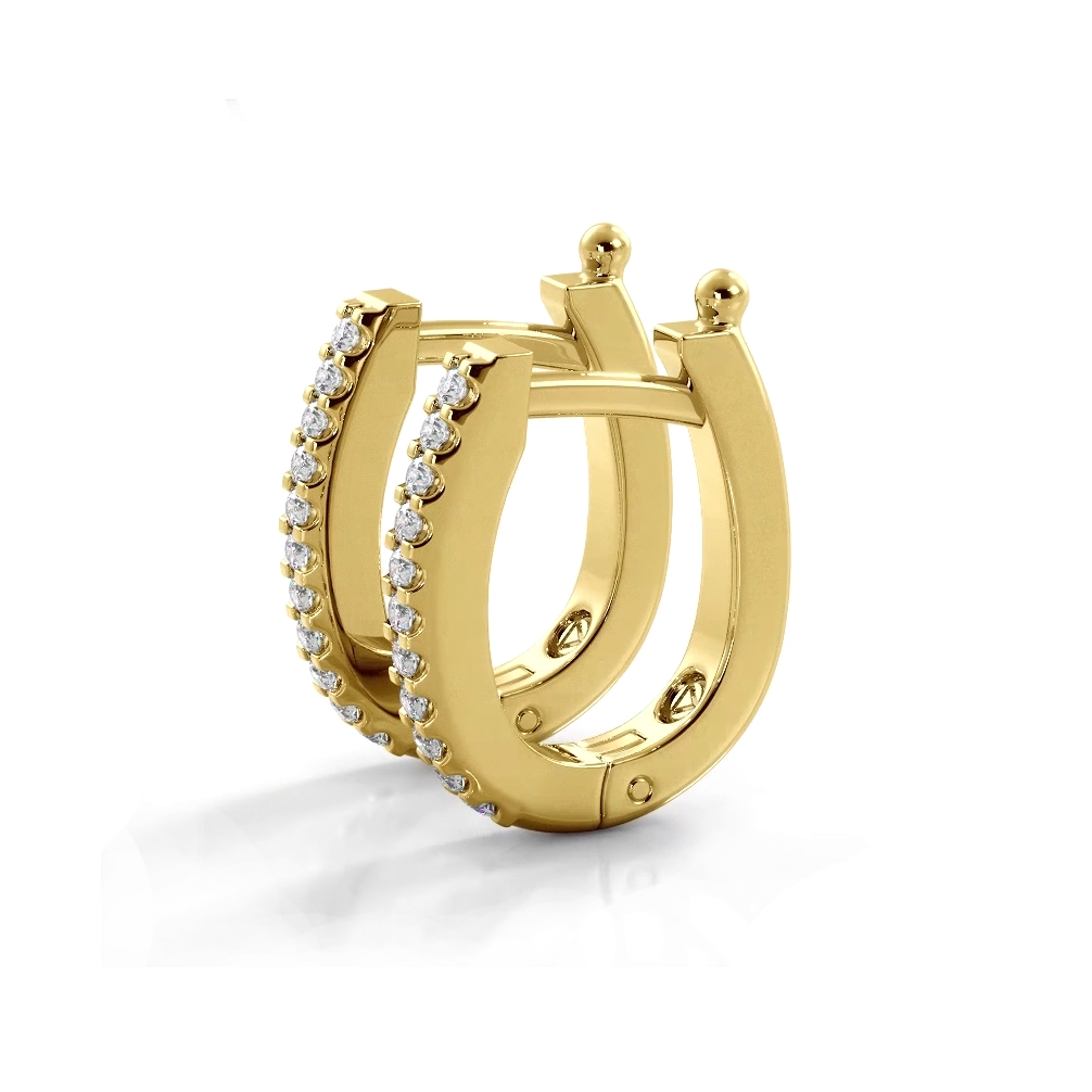 0.75 ctw. Classic Round Diamond Oval Hoop Earrings-VIRABYANI