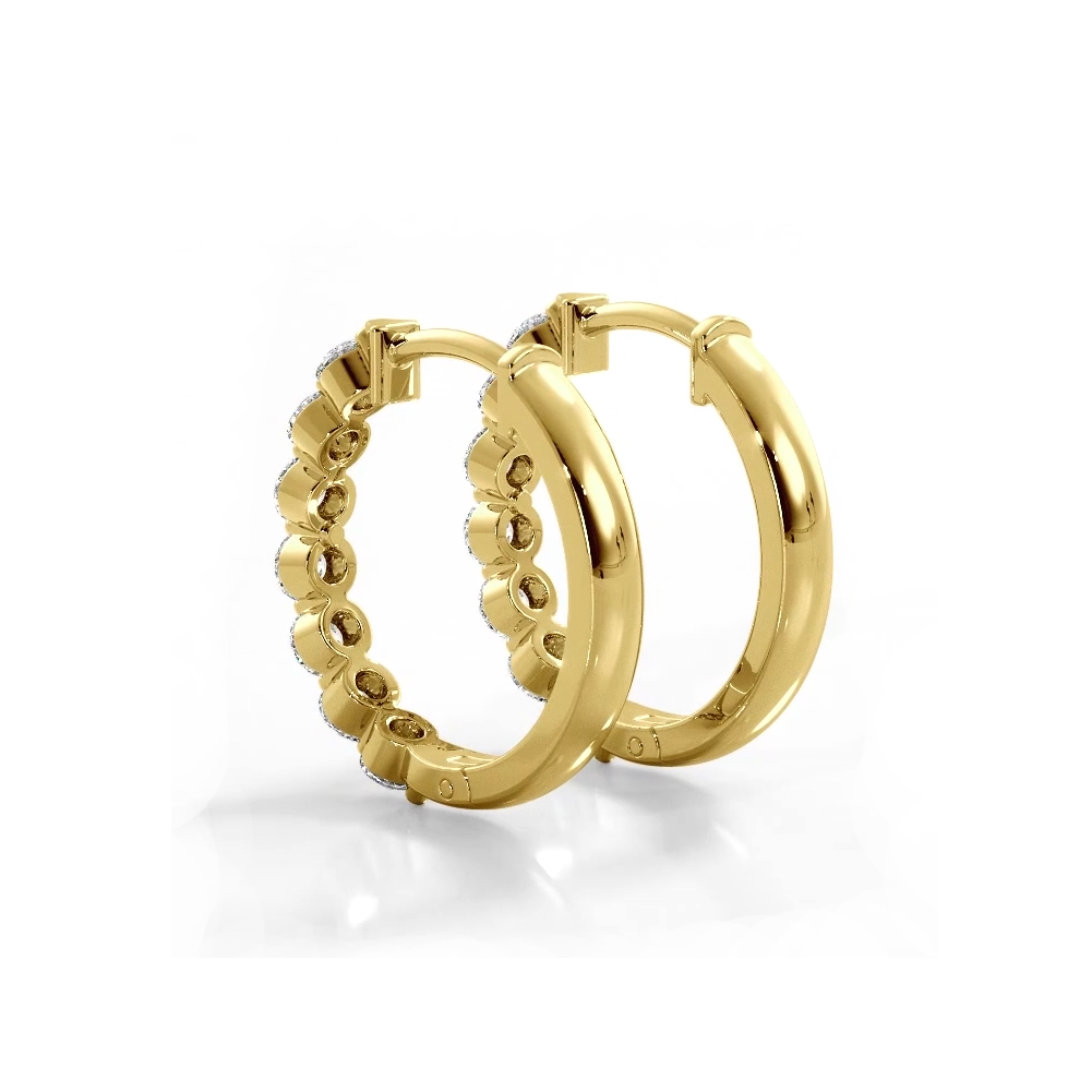 1.0 ctw. Floating Round Diamond Hoop Earrings-VIRABYANI