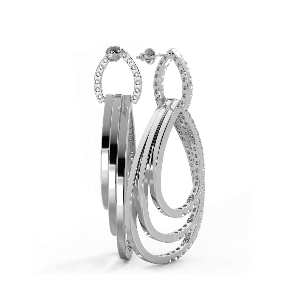 3.12 ctw. Round Diamond Drop Earrings-VIRABYANI