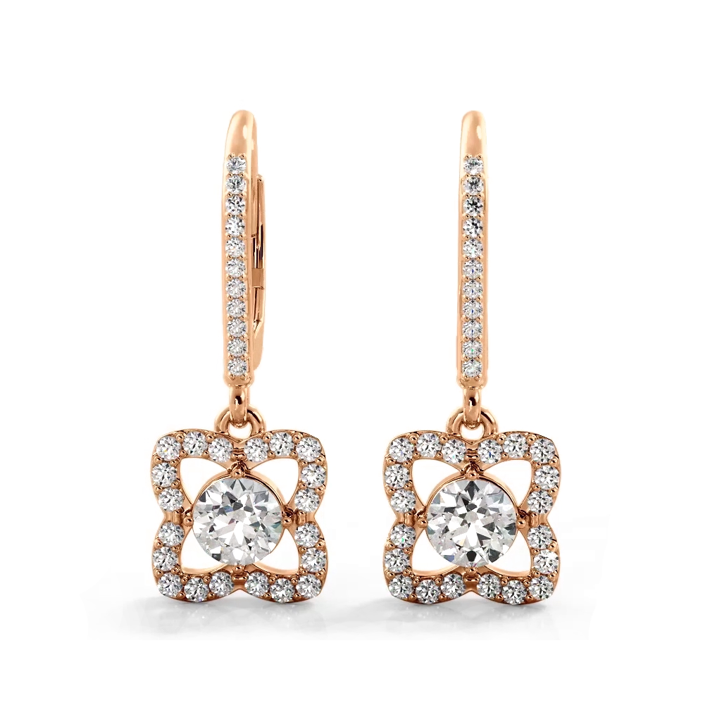 1.46 ctw. Blossom Diamond Drop Earrings-VIRABYANI