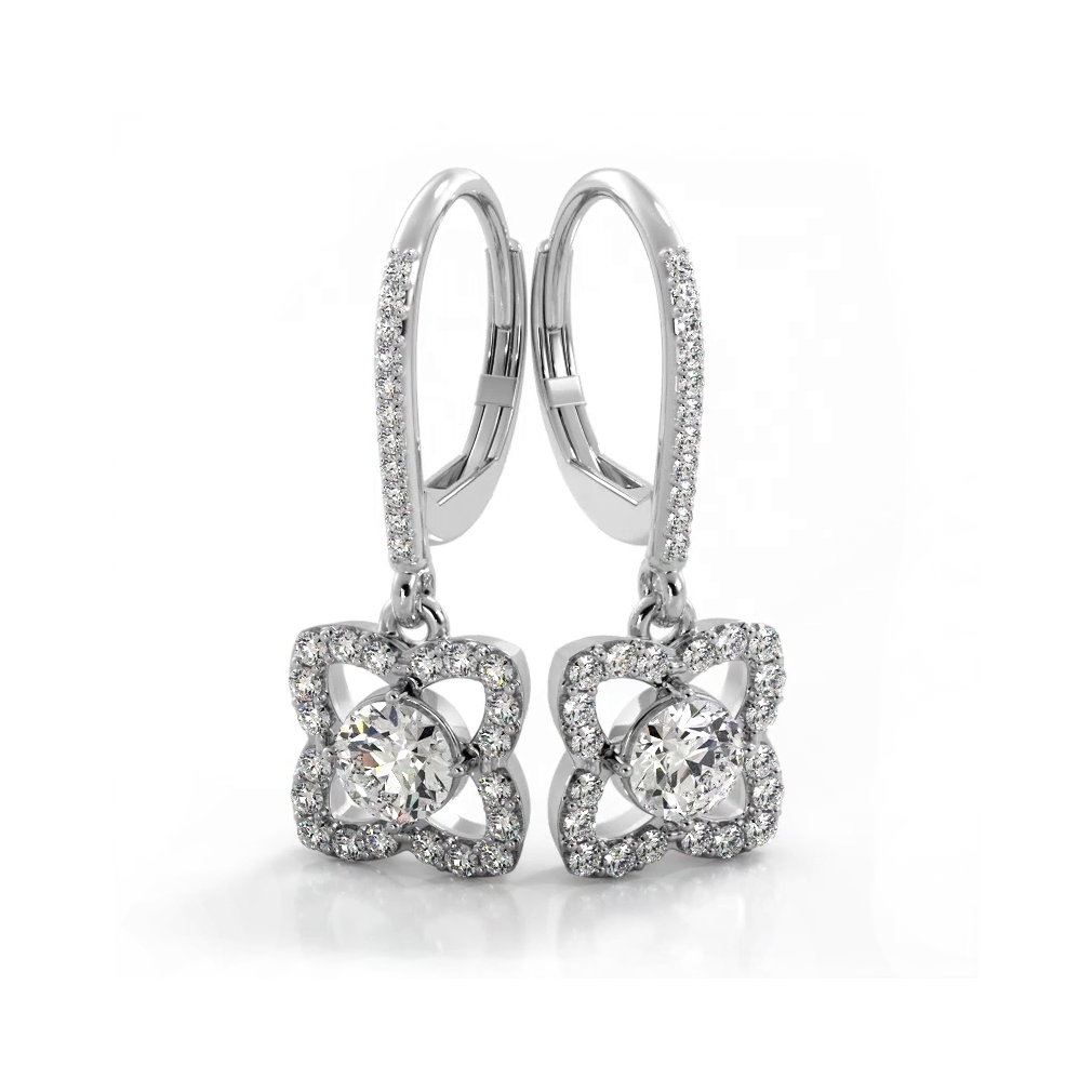 1.46 ctw. Blossom Diamond Drop Earrings-VIRABYANI